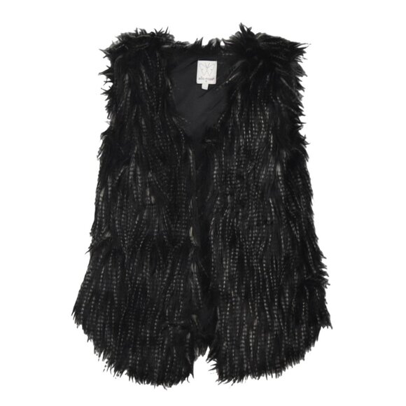 Ella Moss Other - Ella Moss Peyton Faux Fur Vest Girls Size 12 Black Cream